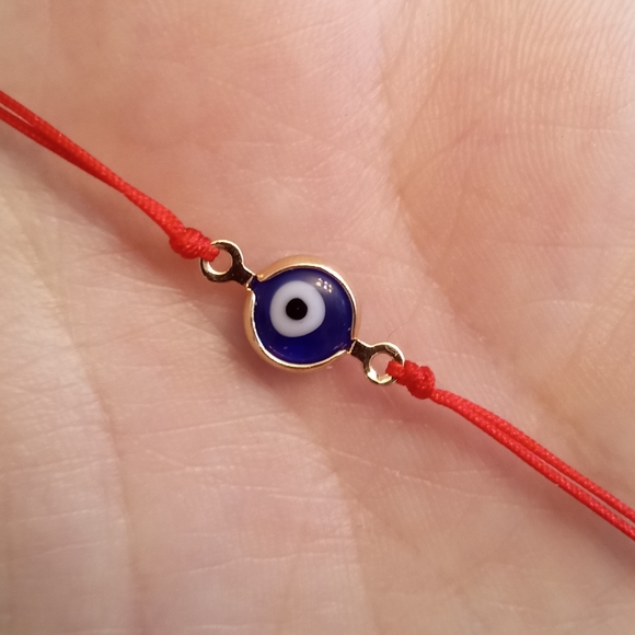 18K Yellow GoldFilled Evil Eye Red String Bracelet - Picture 7 of 7